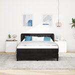 Lit Box Spring vidaXL avec Matelas Noir 160x200 cm Velours