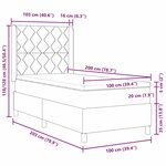 vidaXL Lit à ressorts avec matelas Crème 100 x 200 cm tissu