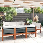 vidaXL Salon de jardin 9 Pièces avec coussins Crème Bois d'acacia solide