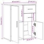vidaXL Buffet blanc 60x31x70 cm bois d'ingénierie