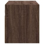 vidaXL Meuble TV mural avec lumières LED chêne marron 80x31x35 cm