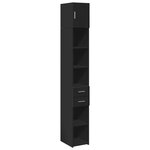 vidaXL Armoire de rangement mince noir 30x42 5x225cm bois d'ingénierie