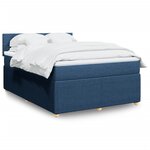vidaXL Sommier à lattes de lit avec matelas Bleu 140x200 cm Tissu