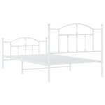 vidaXL Cadre de lit métal avec tête de lit/pied de lit blanc 107x203cm