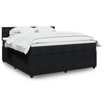vidaXL Sommier à lattes de lit avec matelas Noir 180x200 cm Velours