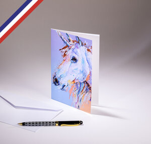 Carte double carnet de couleurs créée et imprimée en france sur papier certifié pefc - licorne