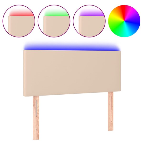 vidaXL Tête de lit à LED Cappuccino 90x5x78/88 cm Similicuir