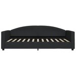 vidaXL Lit de jour avec gigogne et tiroirs noir 100x200 cm tissu