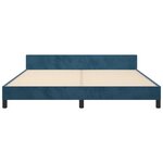 vidaXL Cadre de lit avec tête de lit Bleu foncé 180x200 cm Velours
