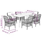 vidaXL Ensemble à manger de jardin et coussins 7 Pièces beige poly rotin