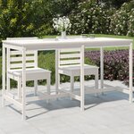 vidaXL Table de jardin blanc 203 5x90x110 cm bois massif de pin