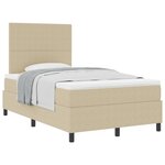 vidaXL Lit à Sommier avec Matelas gris clair petit double en Tissu en Velours Côtelé