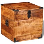 vidaXL Coffre de rangement cubique Bois massif de manguier