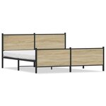 vidaXL Cadre de lit en métal sans matelas chêne sonoma 200x200 cm