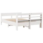 vidaXL Cadre de lit sans matelas blanc 135x190 cm bois de pin massif