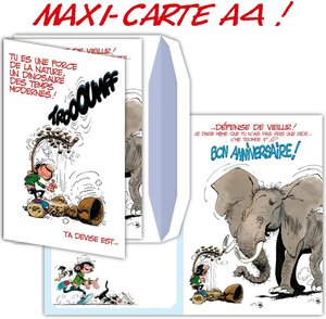 Maxi grande carte géante bon anniversaire gaston lagaffe franquin avec enveloppe