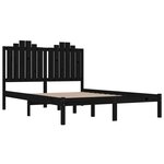 vidaXL Cadre de lit Noir Bois de pin massif 140x190 cm