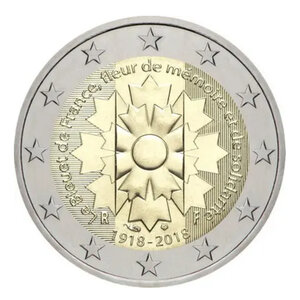 2 euros commémorative France 2018 - Le Bleuet.