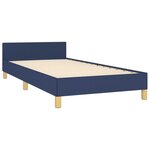 vidaXL Cadre de lit avec tête de lit Bleu 90x200 cm Tissu