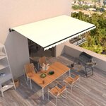 vidaXL Auvent rétractable automatique 500x350 cm Crème