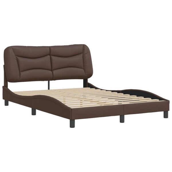 vidaXL Cadre de lit avec tête de lit Marron 140x190 cm Similicuir