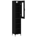 vidaXL Buffet haut Noir 34 5x34x180 cm Bois d'ingénierie