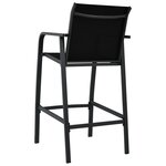 vidaXL Chaises de bar de jardin 2 Pièces Noir Textilène