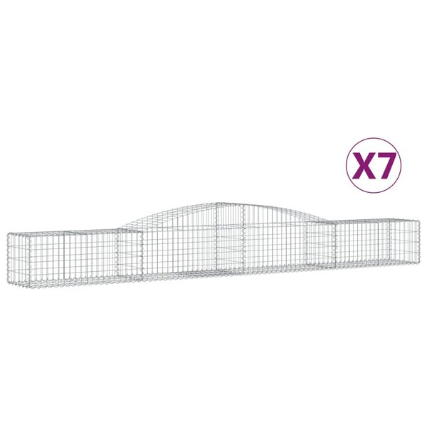 vidaXL Paniers à gabions arqués 7 Pièces 400x50x40/60 cm Fer galvanisé