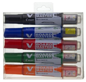 Etui 5 Marqueur Tableau blanc Begreen V-board Master Pte Moyenne Biseautée Assortis PILOT