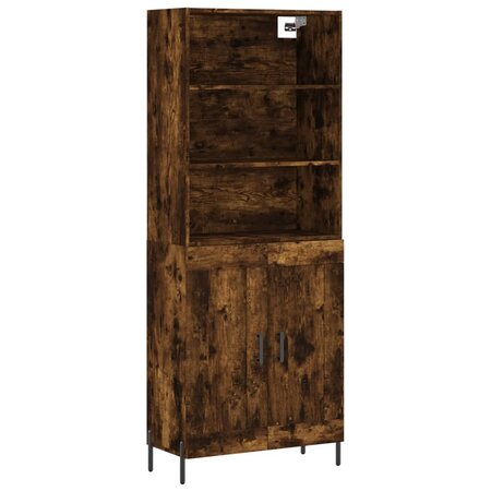 vidaXL Buffet haut Chêne fumé 69 5x34x180 cm Bois d'ingénierie