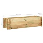 vidaXL Jardinière surélevée de légumes Bois de pin imprégné 120 cm