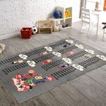 Tapis enfant Table de multiplication 100 x 160 cm - Gris