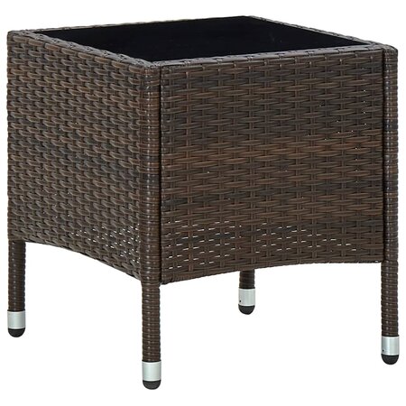 vidaXL Table de jardin Marron 40x40x45 cm Résine tressée