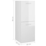 vidaXL Armoire de salle de bain Blanc brillant 30x30x80 cm Aggloméré
