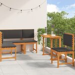 Ensemble de jardin 4 pièces en bois d'acacia avec coussins