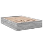 vidaXL Cadre de lit sonoma gris 135x190 cm bois d'ingénierie
