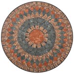 vidaXL Mobilier de bistro 3 Pièces mosaïque Carreau céramique Orange/Gris