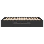vidaXL Cadre de lit noir 120x190 cm bois d'ingénierie