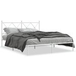 vidaXL Cadre de lit métal avec tête de lit blanc 160x200 cm