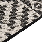 vidaXL Tapis à tissage plat d'extérieur 80x250 cm Rayures noires