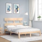 vidaXL Cadre de lit avec tête de lit 140x200 cm bois massif