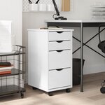 vidaXL Armoire roulante avec tiroirs MOSS blanc bois de pin solide
