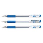 stylo roller à encre gel Hybrid Gel Grip K116  bleu x 3 PENTEL
