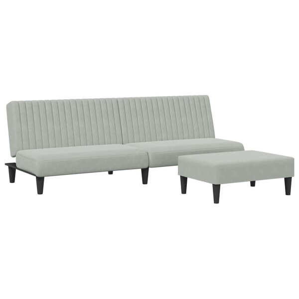 vidaXL Ensemble de canapés 2 Pièces gris clair velours