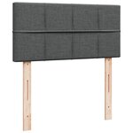 vidaXL Sommier à lattes de lit avec matelas Gris foncé 90x200 cm Tissu