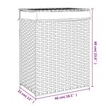 vidaXL Panier à linge avec couvercle blanc 46x33x60 cm résine tressée
