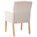 vidaXL Chaise à manger avec accoudoirs Beige Tissu