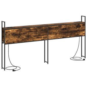 vidaXL Headboard de Rangement avec Station de Charge Chêne fumé 180 cm