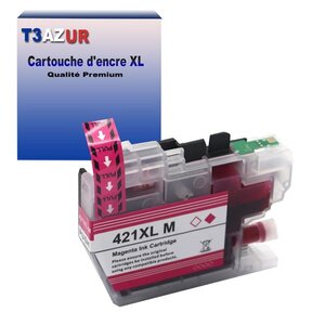 T3AZUR- Cartouche compatible avec Brother LC421 XL pour Brother MFC-J1010DW Magenta