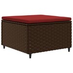 vidaXL Salon de jardin 4 Pièces avec coussins Marron Résine tressée